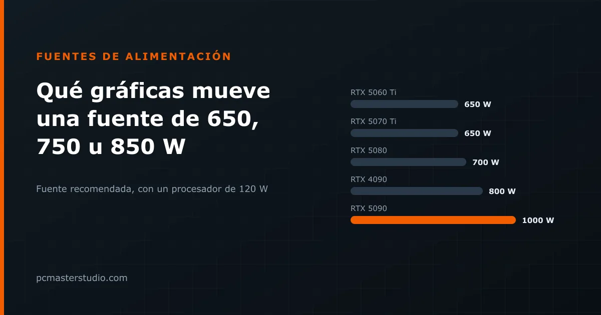 ¿Qué gráfica puede mover tu fuente de alimentación?